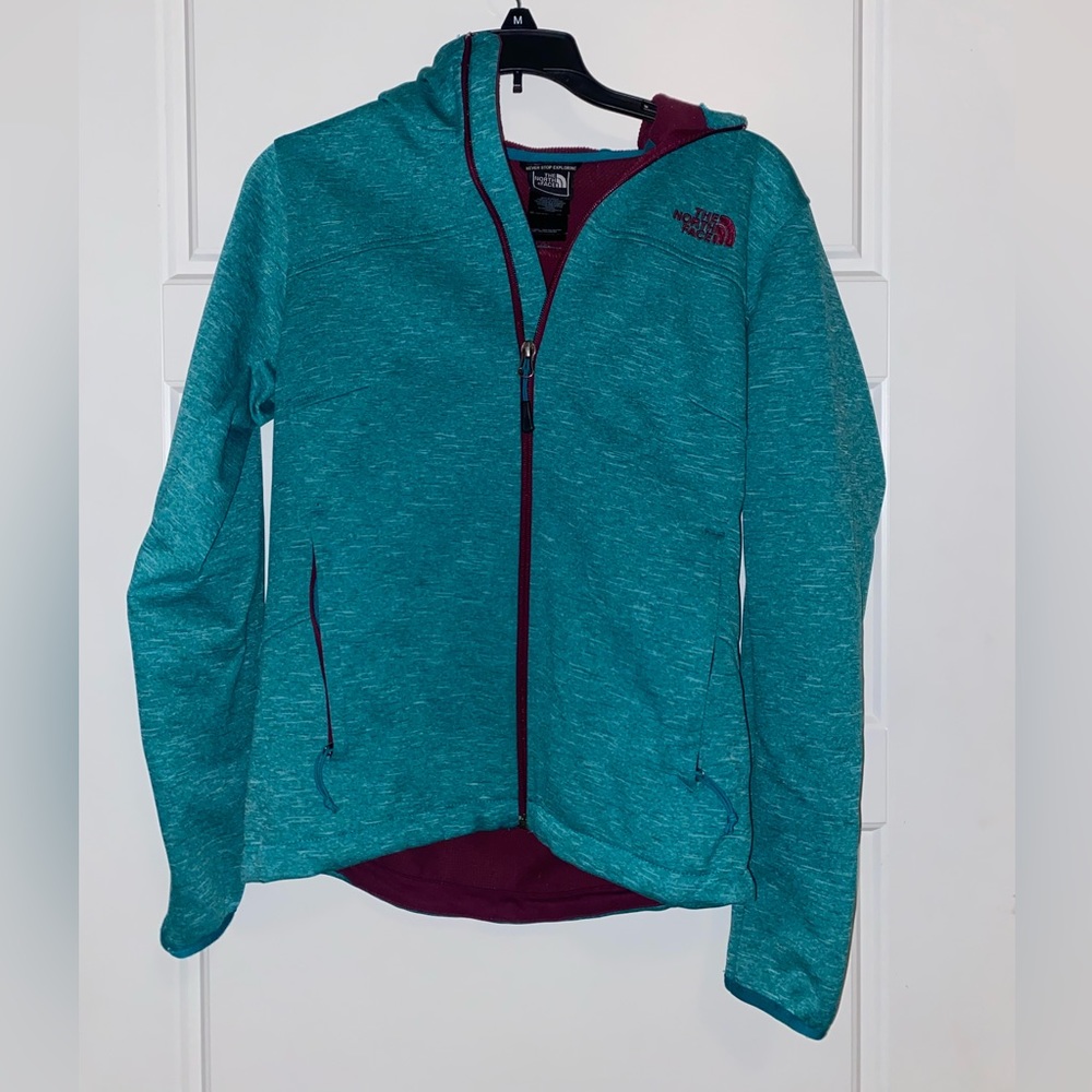 Turquoise north face jacket